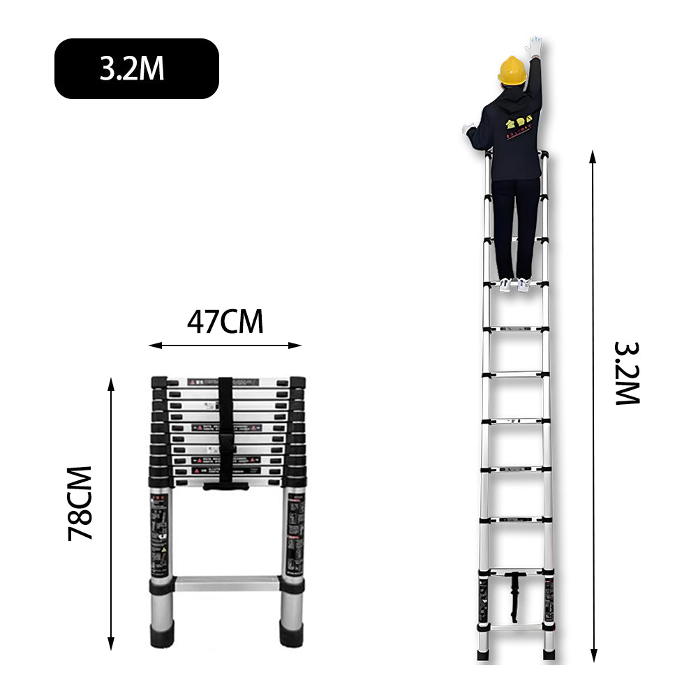GROVIA JLB7 3.2/4.6/5/5.4/5.8/6.2M Single-Sided Telescopic Straight Ladder