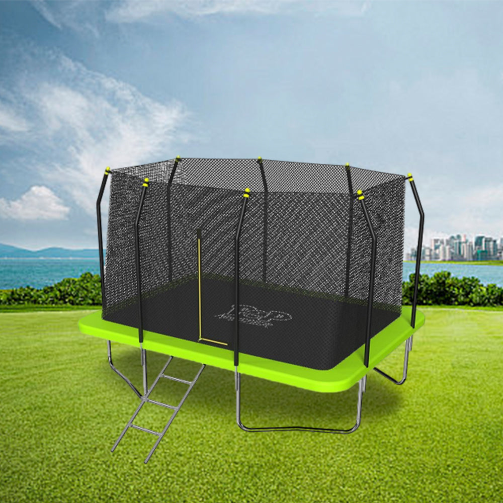 POP MASTER 7FT x 10FT Rectangular Trampoline with Spring Ladder Safety Net Kids