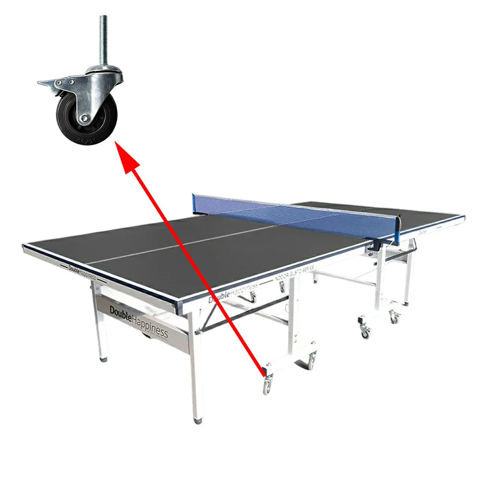 ARIX 50mm Adjustable Table Legs with Caster Wheels 4pcs - Level & Stable Support - Heavy-Duty Metal - Replacement for Indoor Table Tennis Tables