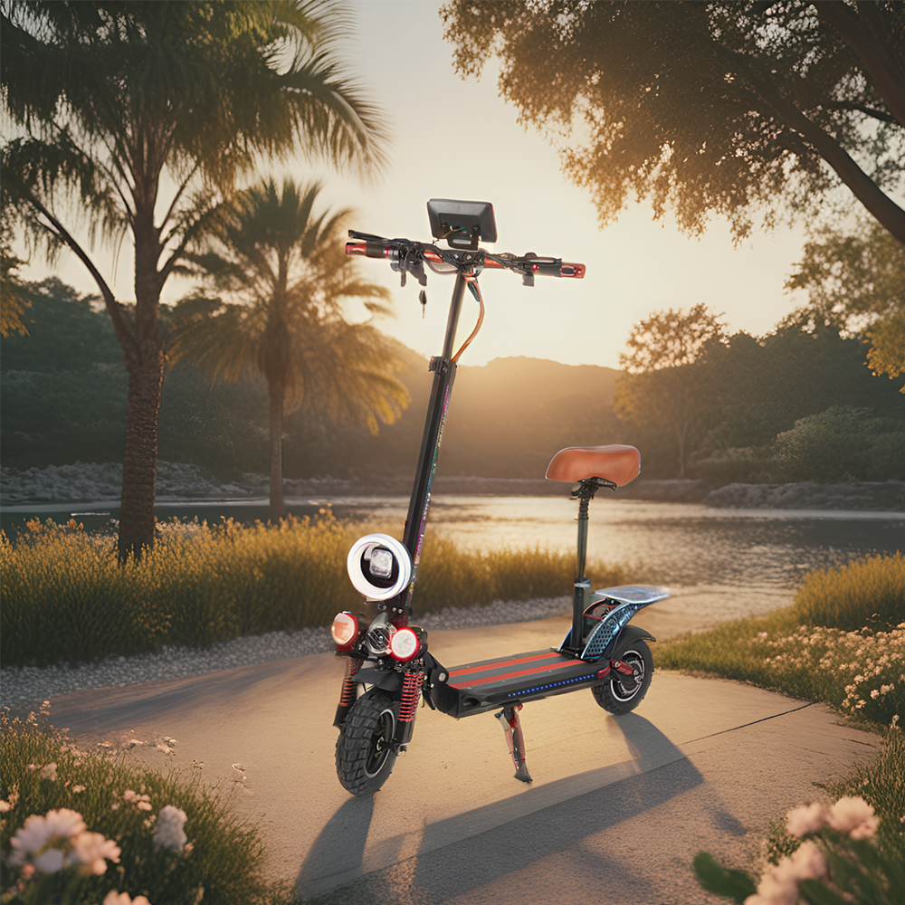 GLIDER YE 8 1200W Lithium Battery Portable Electric Scooter - Red