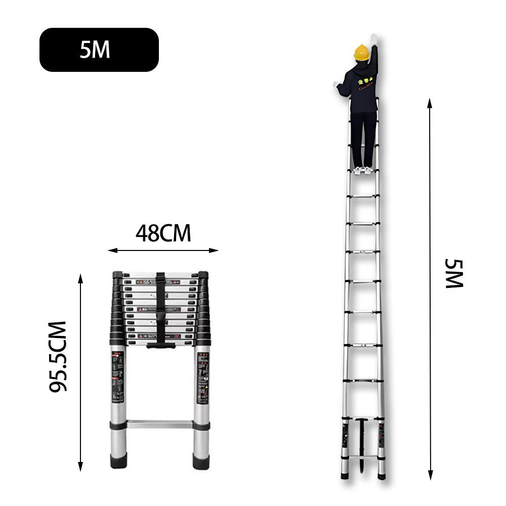 GROVIA JLB7 3.2/4.6/5/5.4/5.8/6.2M Single-Sided Telescopic Straight Ladder