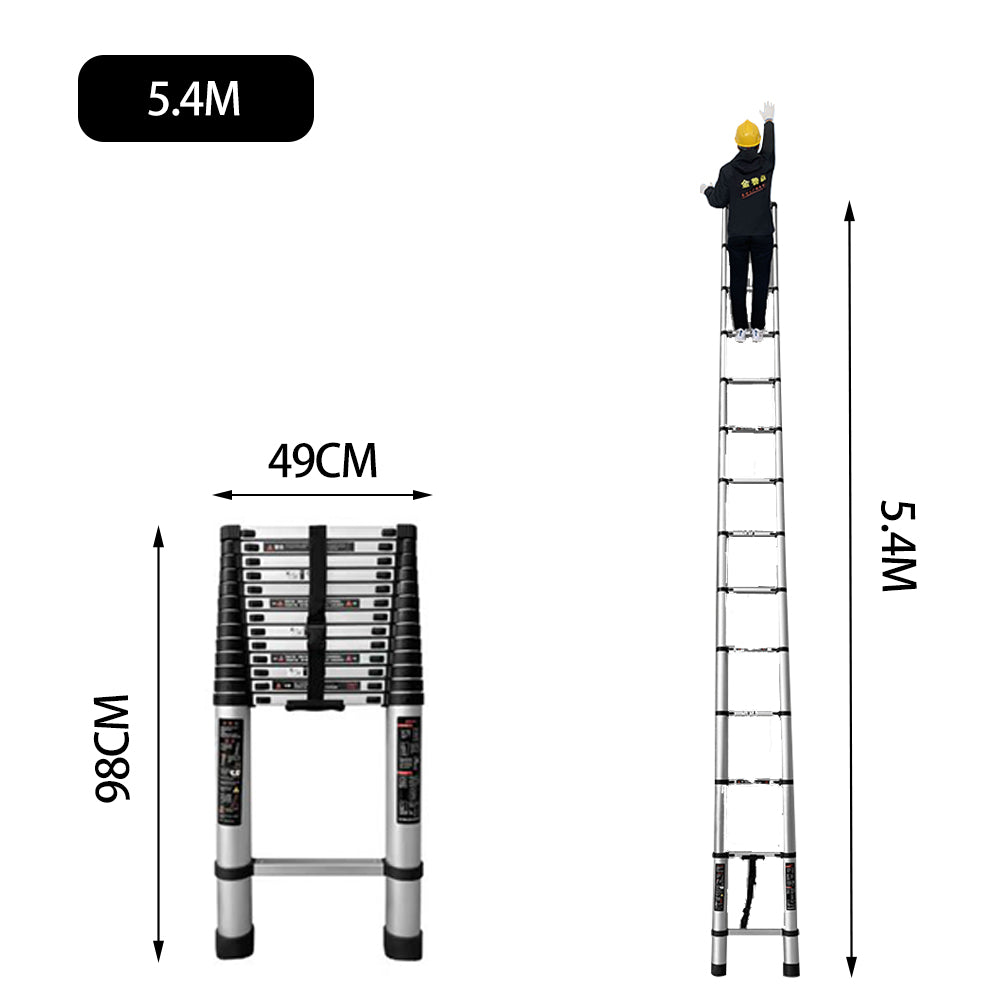 GROVIA JLB7 3.2/4.6/5/5.4/5.8/6.2M Single-Sided Telescopic Straight Ladder