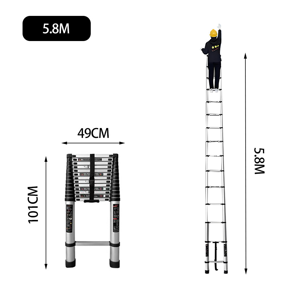 GROVIA JLB7 3.2/4.6/5/5.4/5.8/6.2M Single-Sided Telescopic Straight Ladder