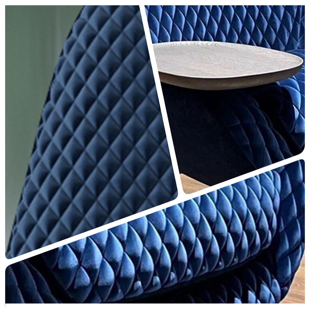 LIVARA EC1149 Silk Velvet Solid Wood and Hardware Frame Leisure Chair - Blue