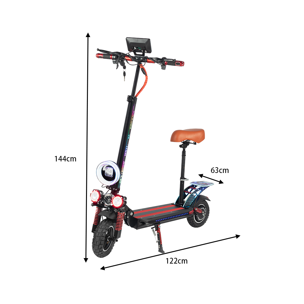 GLIDER YE 8 1200W Lithium Battery Portable Electric Scooter - Red