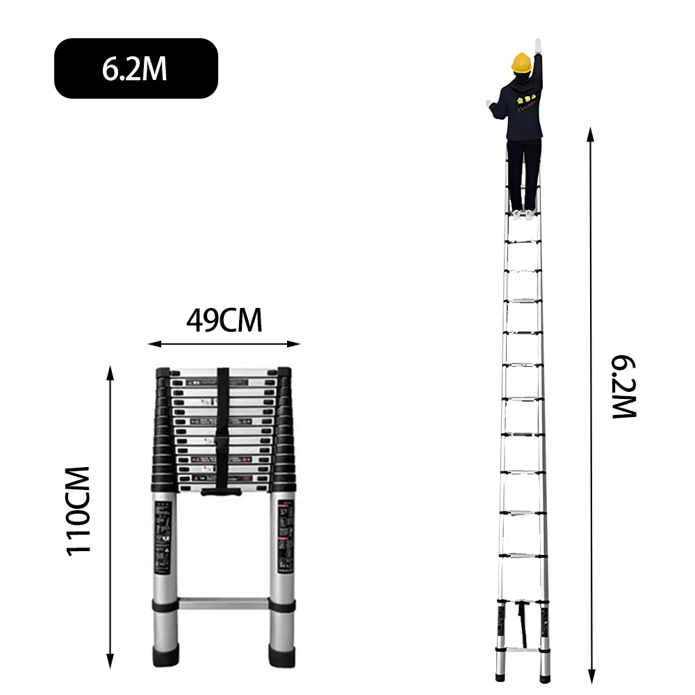 GROVIA JLB7 3.2/4.6/5/5.4/5.8/6.2M Single-Sided Telescopic Straight Ladder