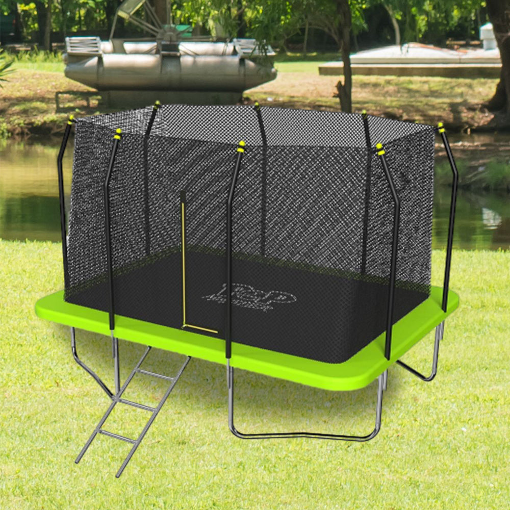 POP MASTER 6X9FT Rectangular Trampoline with Spring Ladder Safety Net Kids
