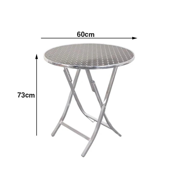 SOLARA Foldable Aluminium Round Outdoor Table Heavy Duty 200kg Load Thick Top Portable Multi-Size 60/70/80cm for Patio Camping