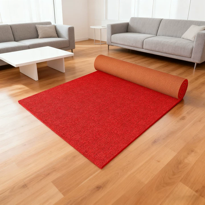 FITPRO Thick Anti-Slip Absorbent Floor Mat 60/100/120cm - Natural Rubber Backing, Sound-Reducing, Waterproof Surface - Red