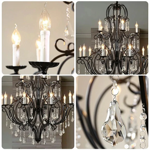 LUXORA Crystal Pendant Light 90/115/145cm - High-Quality Alloy Frame, Adjustable Height, Premium Crystal Pendants, Elegant Light Diffusion