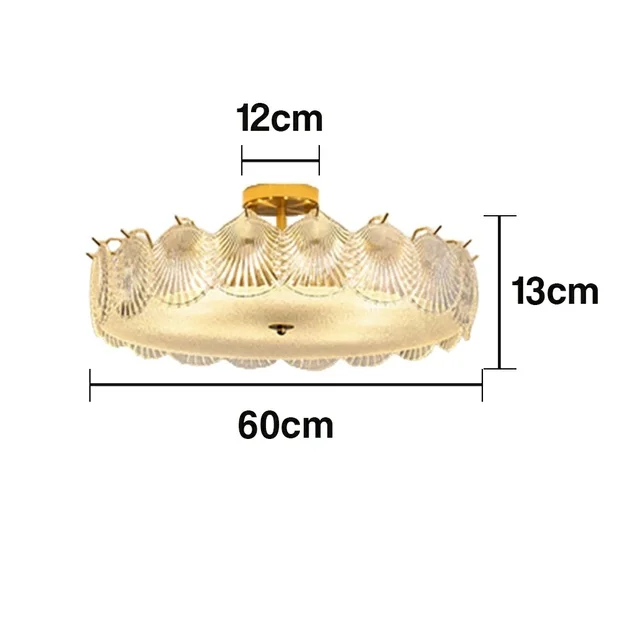 LIVARA 36/48W Shell Design Glass Pendant Light with Three-Color Dimmable LED, High CRI Ra≥97 & Flicker-Free Eye-Comfort Lighting