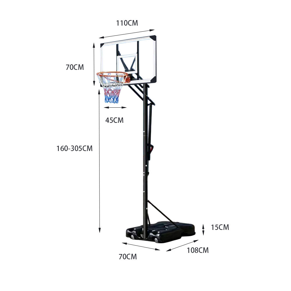DUNK MASTER ACE1401 Basketball System Portable Basketball Stand Ring Hoop Ironman