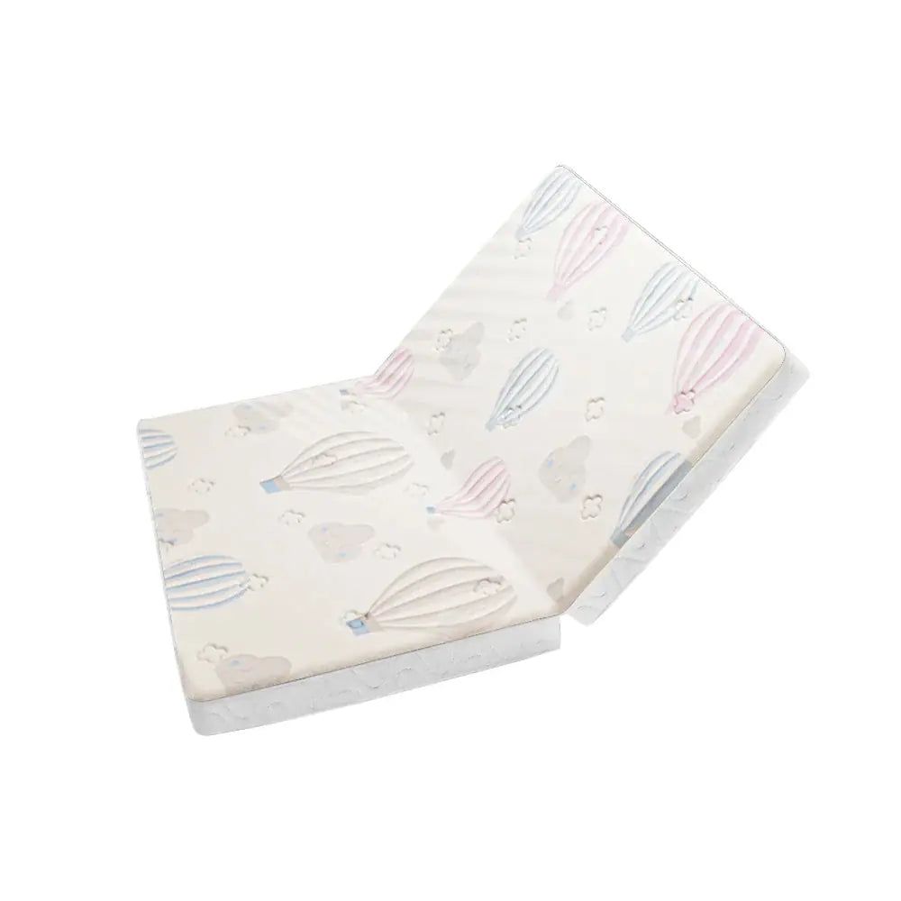 Customer Return Product - LIVARA Set of 2 Eco-Friendly Coir Cotton Latex Foldable Mattresses for 1.5m Solid Wood Bunk Bed