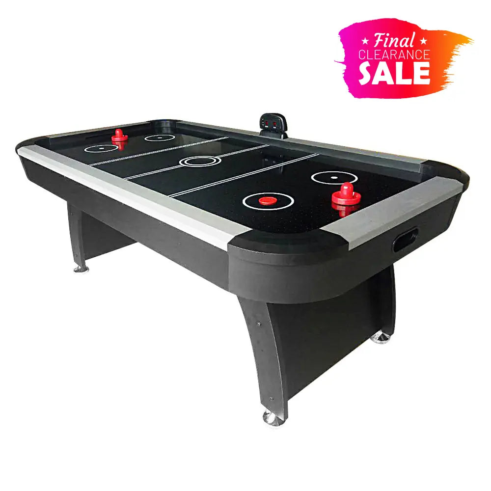AIRMAX AH13 7FT Air Hockey Table LED Electronic Scoring System - Black