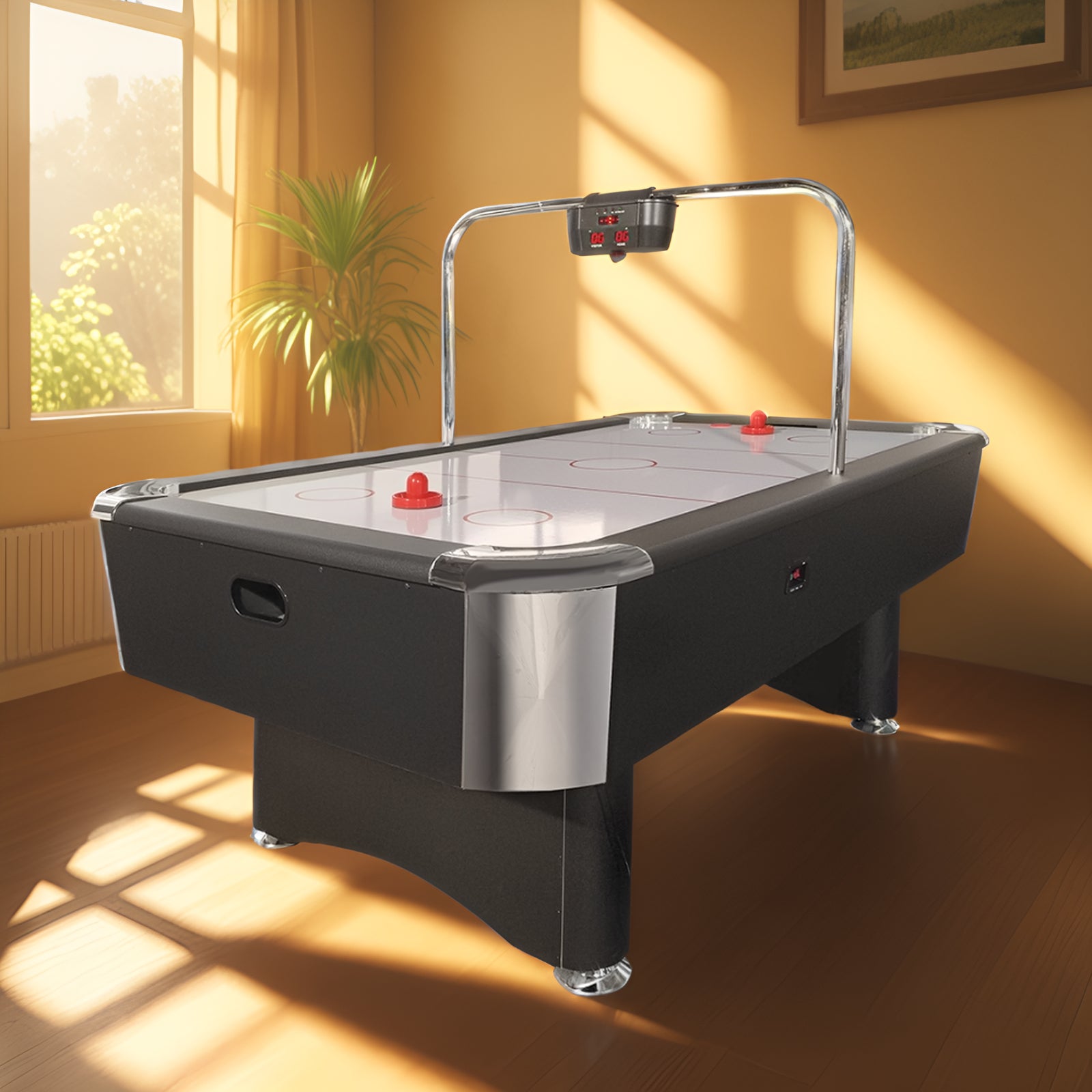 AIRMAX AH19 7FT Air Hockey Table With Bridge Electronic Scoreboard