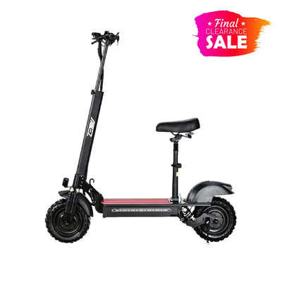 AKEZ 11SQ Dual Motors 800W & 2000W 11 Inches  Electric Scooter w/ Seat Vacuum Tyre Front& Rear Suspension - Black