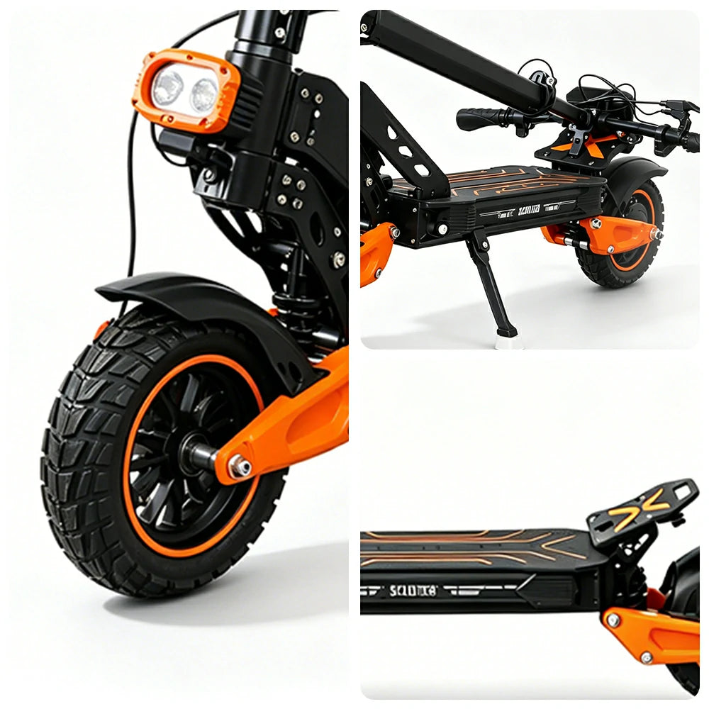 AKEZ G3 Electric Scooter - Single/Dual Drive 52V 23.4Ah Max 65KM/H Adult Commuter Off Road Scooter - Orange