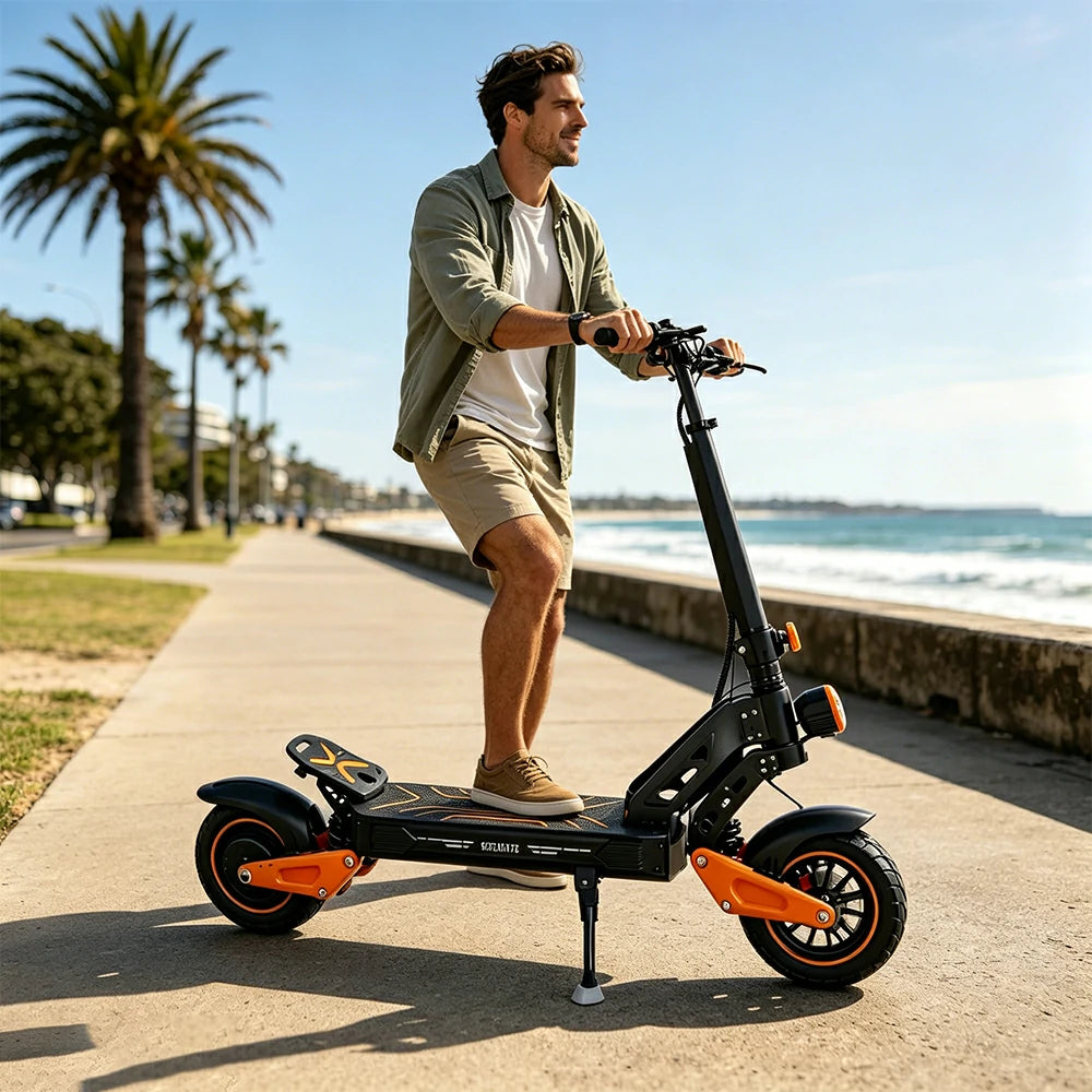 AKEZ G3 Electric Scooter - Single/Dual Drive 52V 23.4Ah Max 65KM/H Adult Commuter Off Road Scooter - Orange