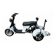 AKEZ 2000W 10 Inch Three-Wheel Electric Cruiser - Wide Tyres with Backrest for Golf Courses & Private Estates - White