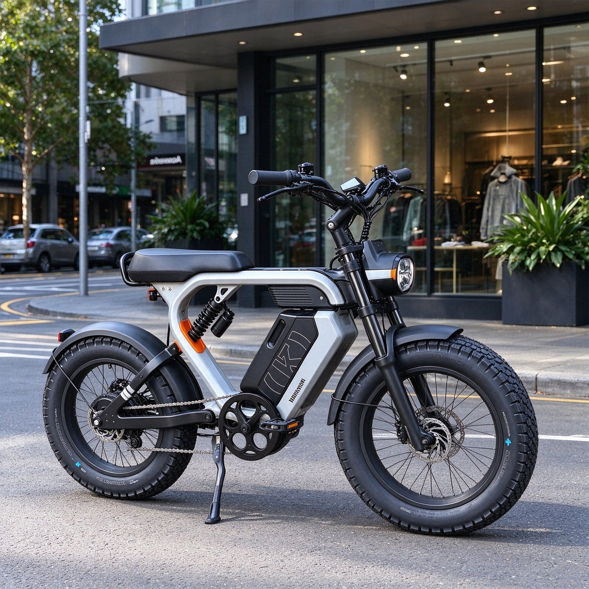 AKEZ 20 Inch Fat Tyre Electric Bike 250W Motor 48V 20Ah Battery Dual Suspension for Urban Commuting Long Distance Riding