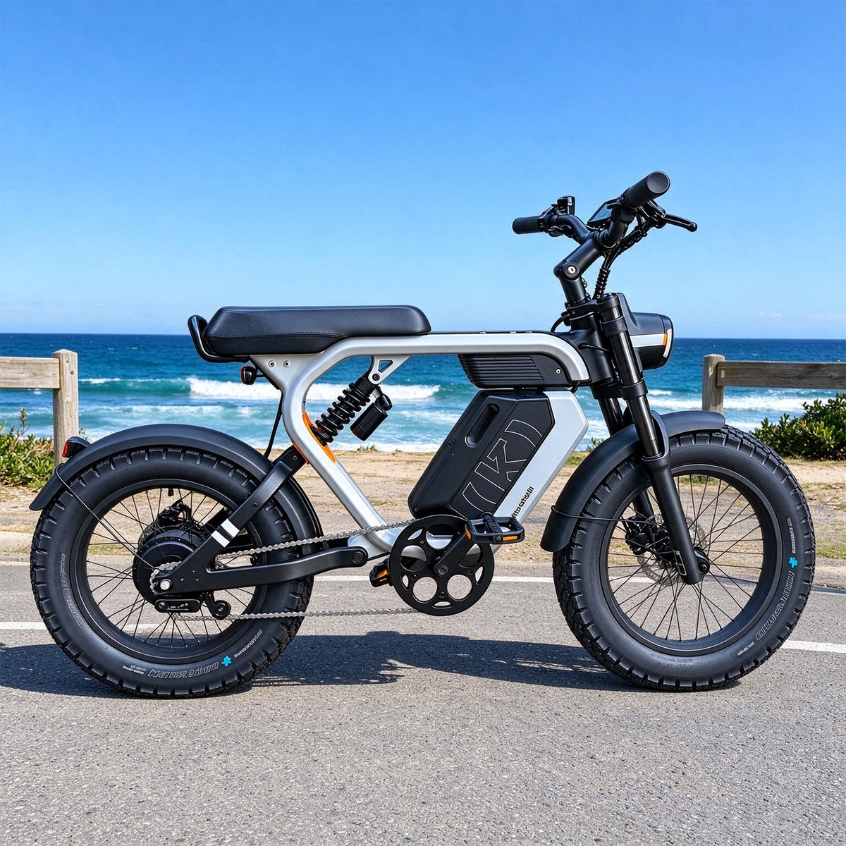 AKEZ 20 Inch Fat Tyre Electric Bike 250W Motor 48V 20Ah Battery Dual Suspension for Urban Commuting Long Distance Riding