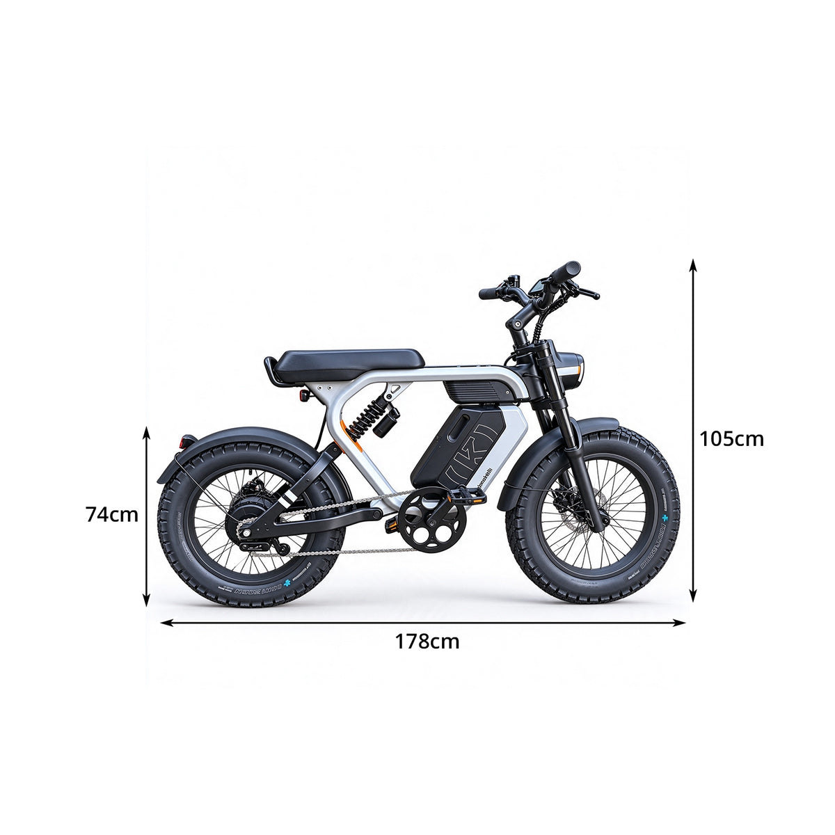 AKEZ 20 Inch Fat Tyre Electric Bike 250W Motor 48V 20Ah Battery Dual Suspension for Urban Commuting Long Distance Riding