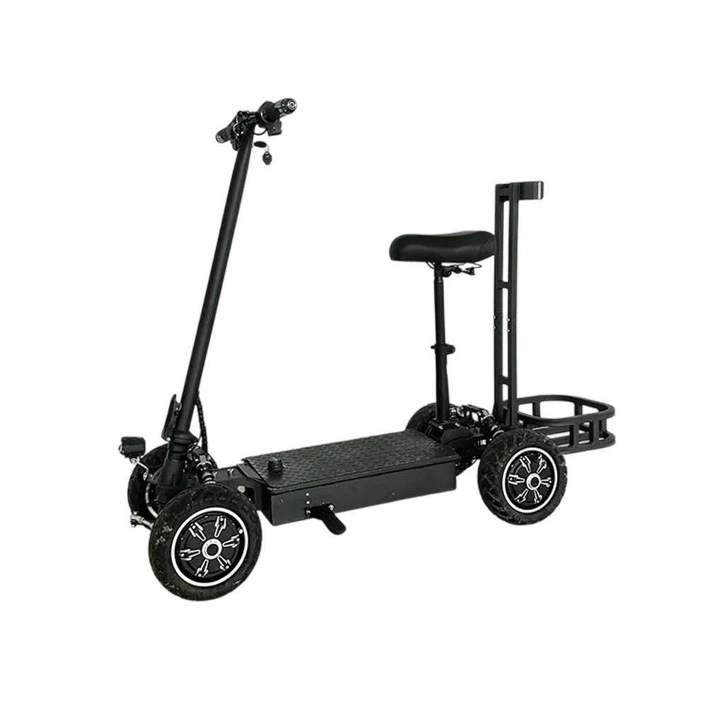 AKEZ 1500W Dual Motor Electric Scooter with Golf Carrier, Long-Range Lithium Power, Foldable All-Terrain Design - Black