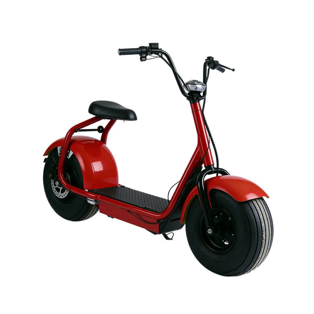 AKEZ Harley Electric Bike 60V 20A 1500W/2000W Brushless Motor, Lithium Battery, 8-inch Vacuum Tyres, Molded Footboard, Hydraulic Brake - Red Cruise at 25km/h - Unlock More Power (Details Inside)*