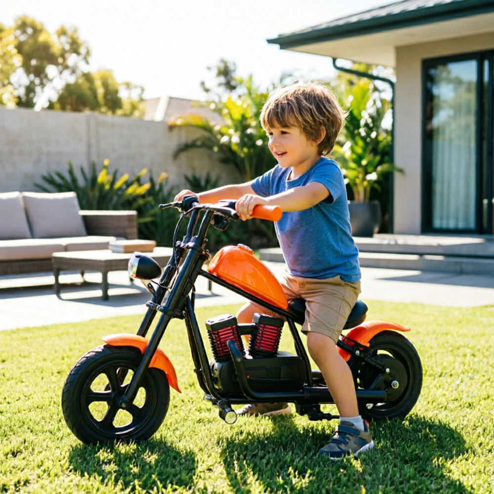 AKEZ Kids Electric Motorcycle 36V 160W Ride-On Bike 65kg Load 15km Range - Orange