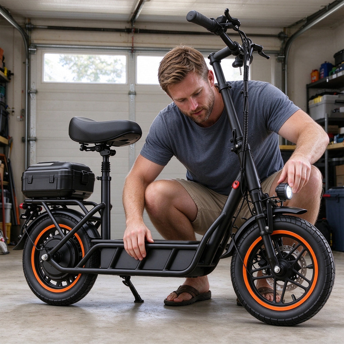AKEZ Electric Scooter 500W Motor Foldable Design 150kg Load Disc Brakes for Commuting Short Trips Outdoor Riding