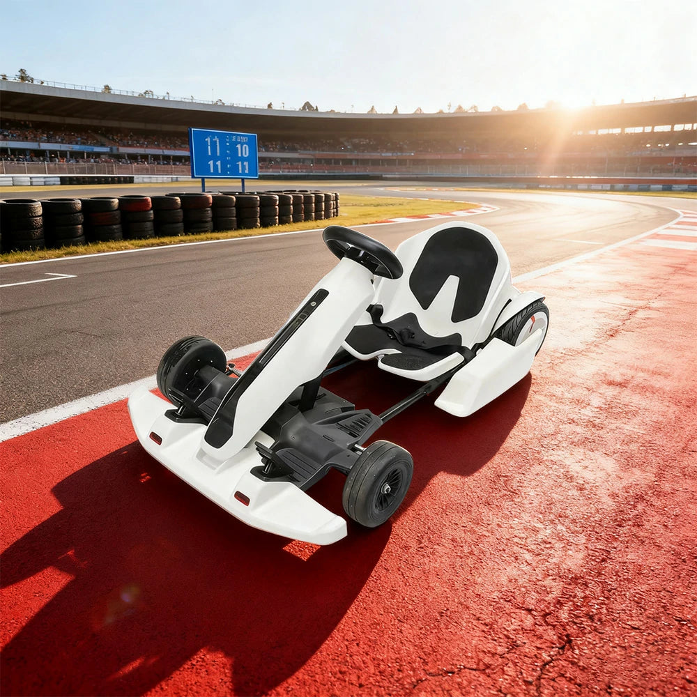 GLIDER 36V4A Kids Electric Go Kart Adjustable Frame Lithium Battery Drift Style Ride-On - White