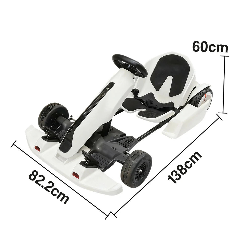 GLIDER 36V4A Kids Electric Go Kart Adjustable Frame Lithium Battery Drift Style Ride-On - White