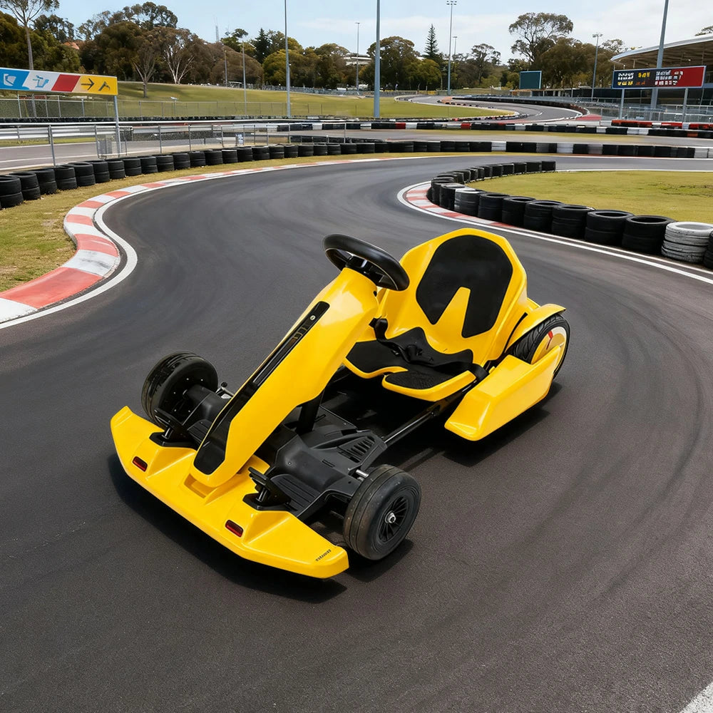 GLIDER 36V4A Kids Electric Go Kart Adjustable Frame Lithium Battery Drift Style Ride-On - Yellow