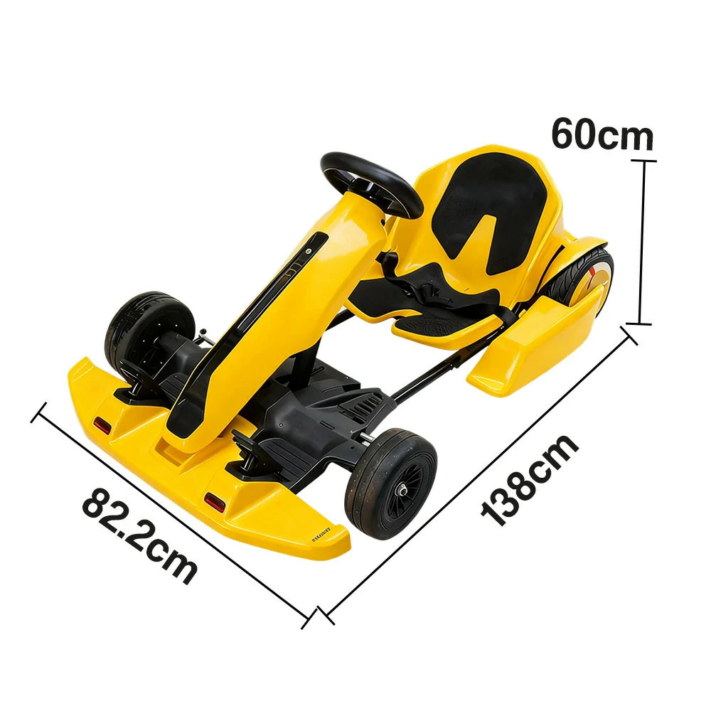 GLIDER 36V4A Kids Electric Go Kart Adjustable Frame Lithium Battery Drift Style Ride-On - Yellow