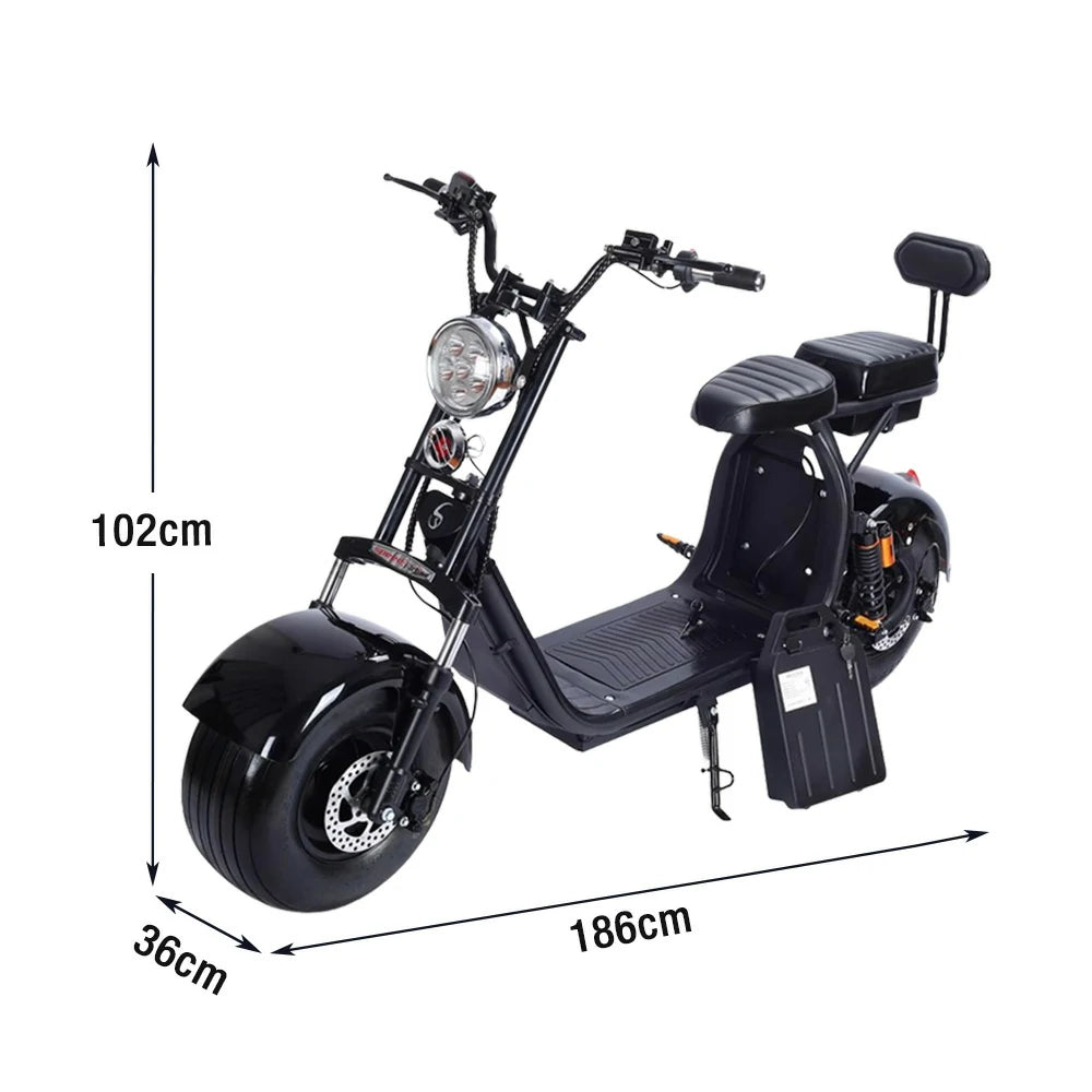 AKEZ Harley Electric Bike 60V 2000W Brushless Motor, Dual Removable Lithium Batteries, 8-inch Vacuum Tyres, Hydraulic & Air Suspension Cruise at 25km/h ¨C Unlock More Power (Details Inside)*