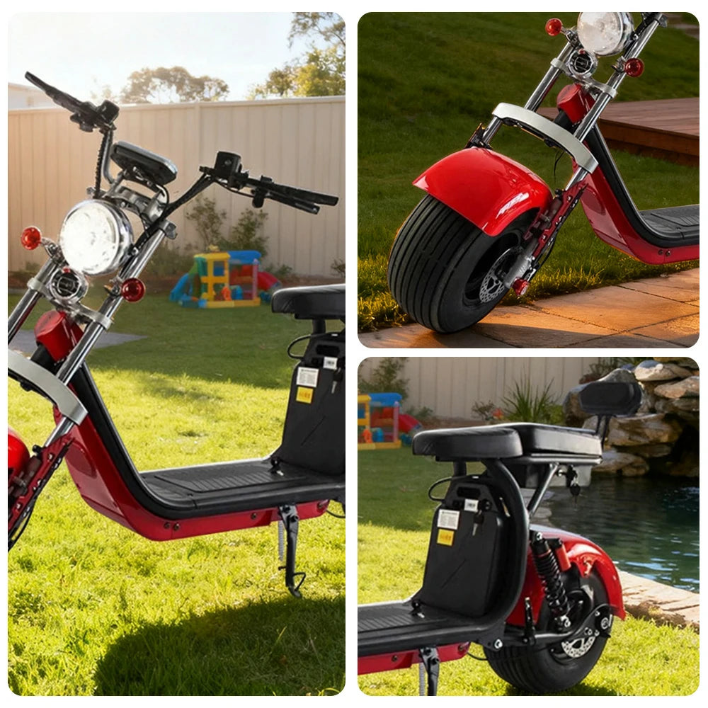 AKEZ Harley Electric Bike 60V 1500/2000W Brushless Motor, Dual Suspension System, Dual Removable Lithium Battery, 8-inch Tyres & Waterproof Base Cruise at 25km/h ¨C Unlock More Power (Details Inside)*