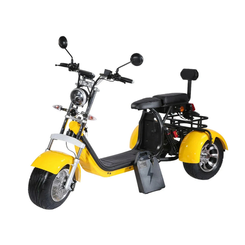 AKEZ Harley Electric Scooter 60V 1500W/2000W Brushless Motor, Dual Removable Lithium Battery, 10-inch Vacuum Tyres, Dual Seat Design Cruise at 25km/h – Unlock More Power (Details Inside)*