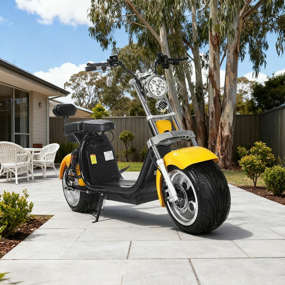 AKEZ Harley Electric Scooter 60V 1500W/2000W Brushless Motor, Dual Removable Lithium Battery, LED Headlight, Taillight & Turn Signals Cruise at 25km/h ¨C Unlock More Power (Details Inside)*