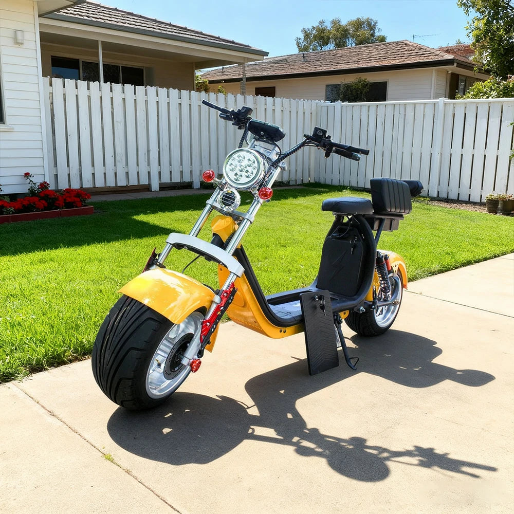AKEZ Harley Electric Scooter 60V 1500W/2000W Brushless Motor, 12-inch Vacuum Tyres, Dual Removable Lithium BatteryWaterproof Base Cruise at 25km/h – Unlock More Power (Details Inside)*
