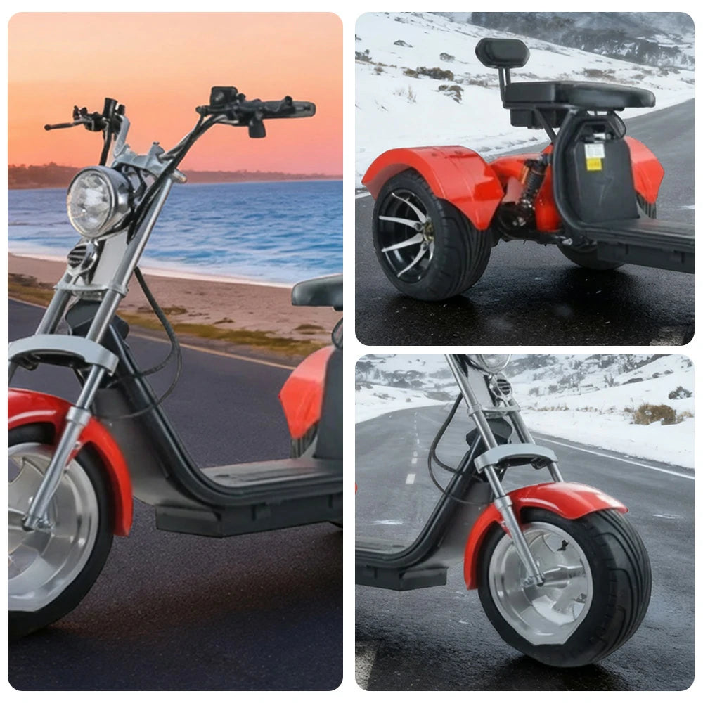 AKEZ Harley Electric Scooter 60V 1500W/2000W Brushless Motor, Dual Removable Lithium Battery, 12-inch Vacuum Tyres, Digital LCD Dashboard Cruise at 25km/h ¨C Unlock More Power (Details Inside)*