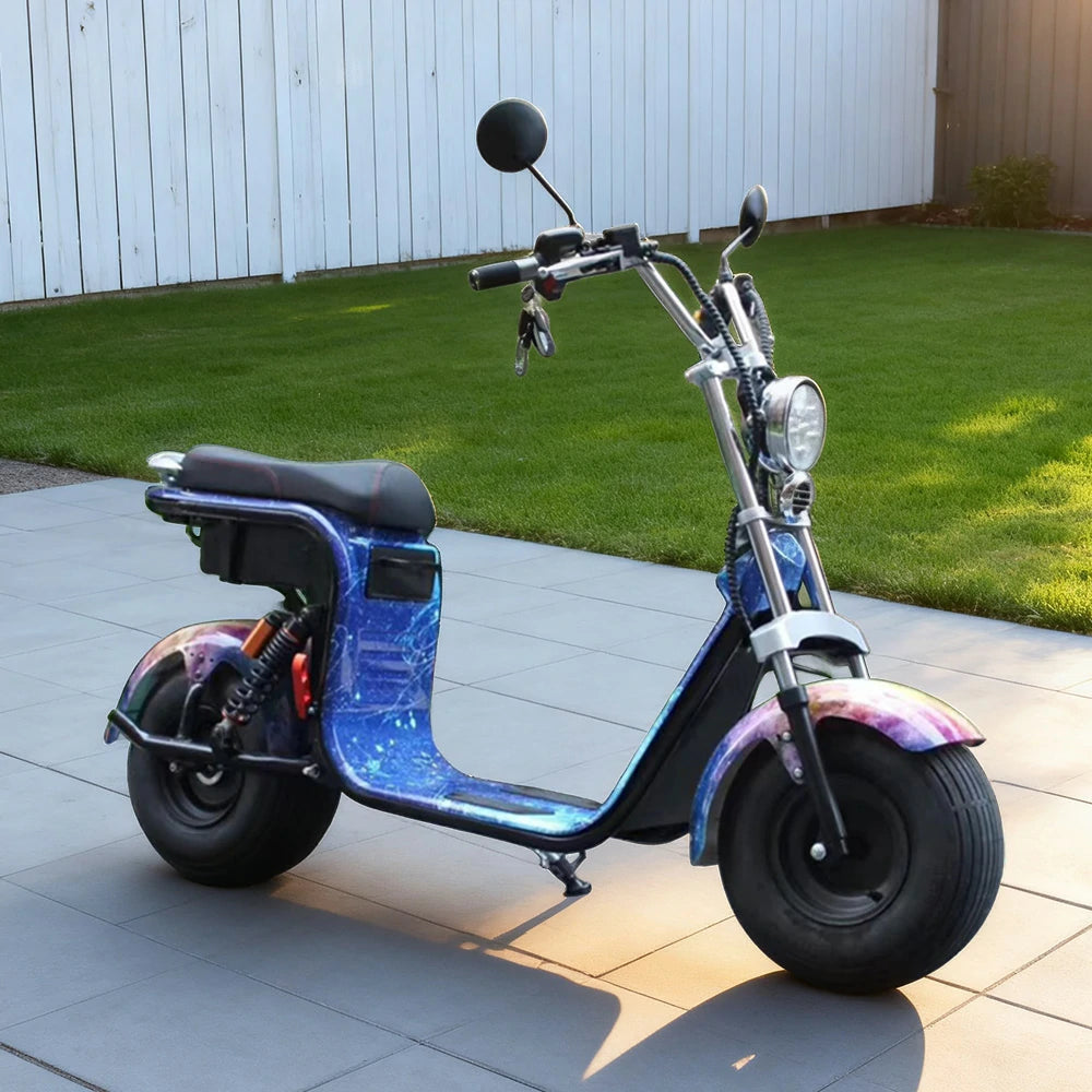 AKEZ Harley Electric Scooter 60V 1500W/2000W Brushless Motor, Dual Removable Lithium Battery,  Rear Storage Backrest Design Cruise at 25km/h ¨C Unlock More Power (Details Inside)*