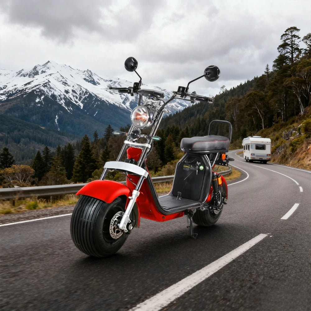 AKEZ Harley Electric Scooter 60V 1500W/2000W Brushless Motor, Dual Removable Lithium Battery, Waterproof Base Design Cruise at 25km/h – Unlock More Power (Details Inside)*