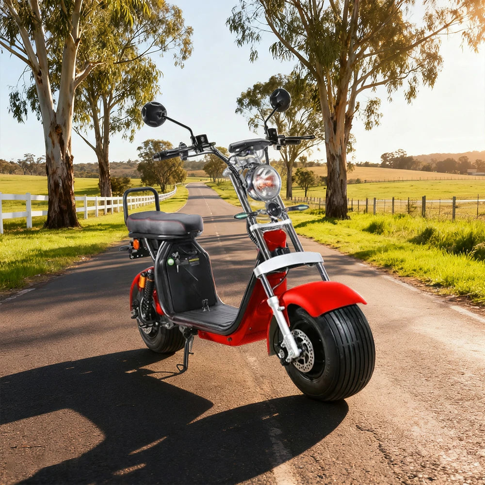 AKEZ Harley Electric Scooter 60V 1500W/2000W Brushless Motor, Dual Removable Lithium Battery, Waterproof Base Design Cruise at 25km/h ¨C Unlock More Power (Details Inside)*