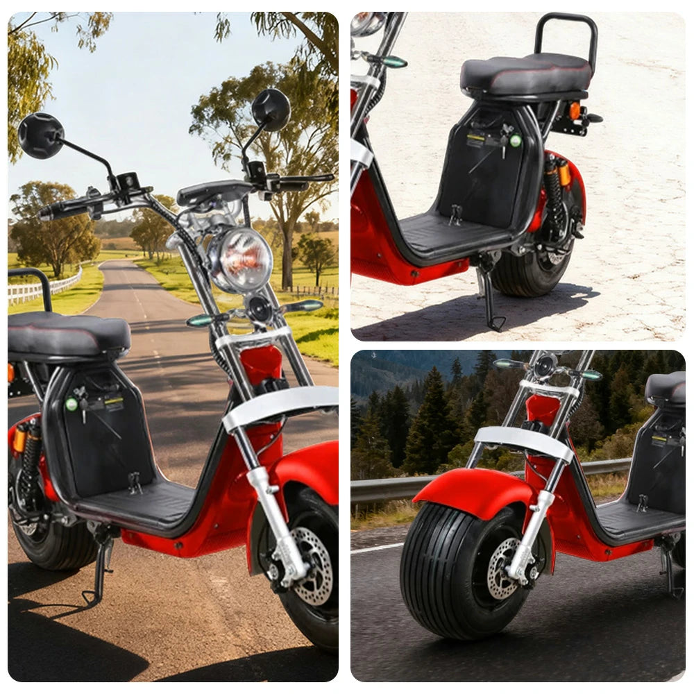 AKEZ Harley Electric Scooter 60V 1500W/2000W Brushless Motor, Dual Removable Lithium Battery, Waterproof Base Design Cruise at 25km/h ¨C Unlock More Power (Details Inside)*