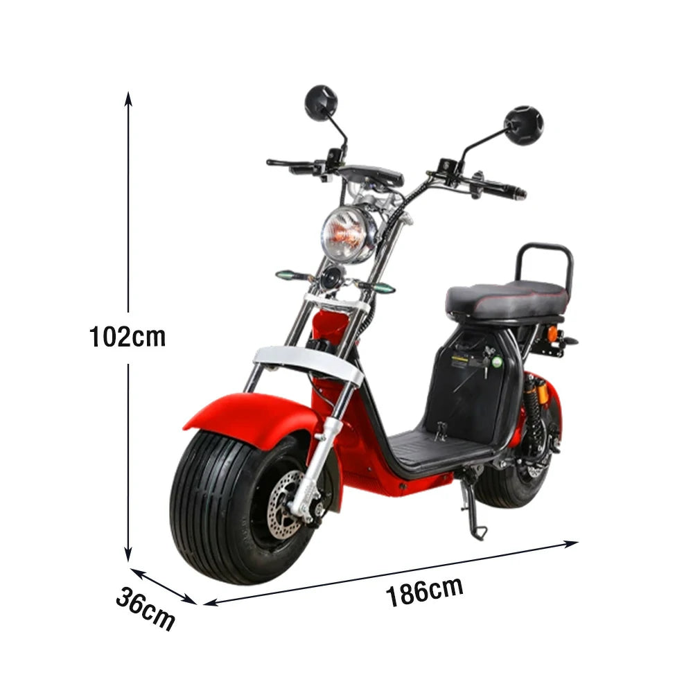 AKEZ Harley Electric Scooter 60V 1500W/2000W Brushless Motor, Dual Removable Lithium Battery, Waterproof Base Design Cruise at 25km/h ¨C Unlock More Power (Details Inside)*