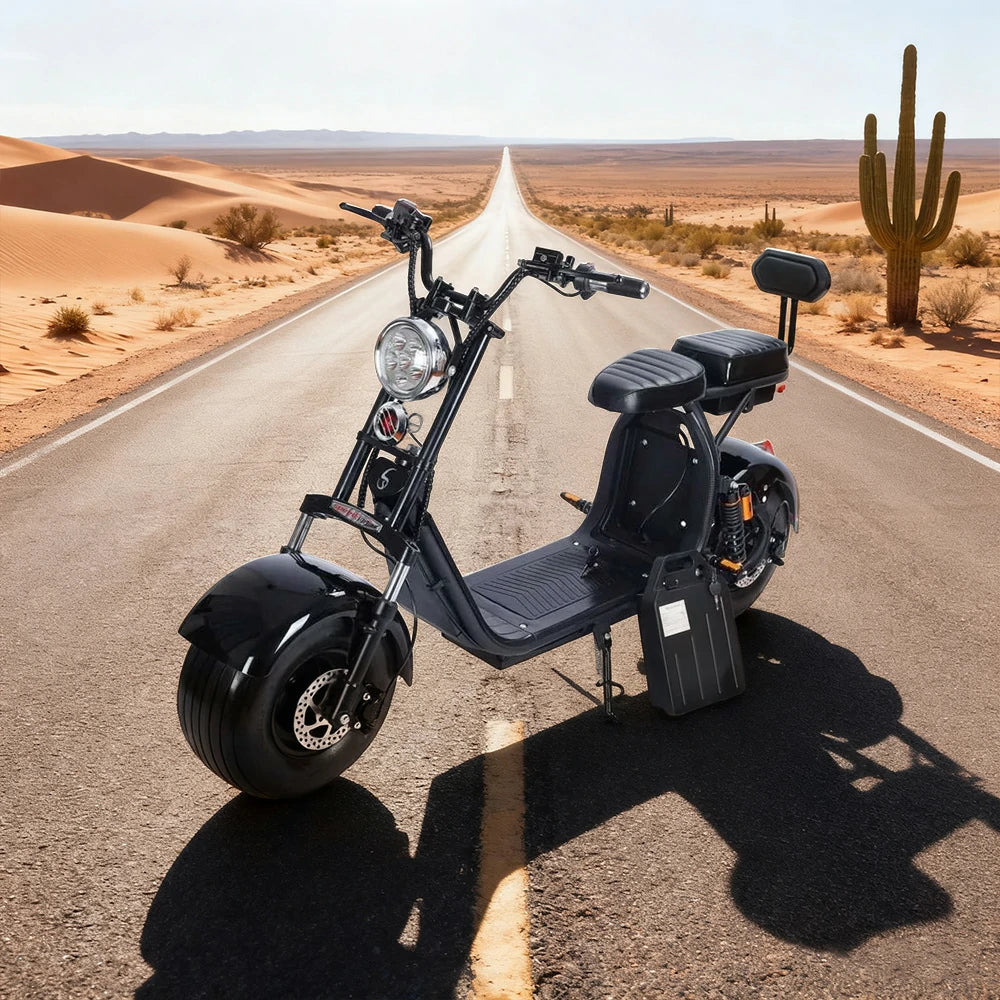 AKEZ Harley Electric Bike 60V 1500/2000W Brushless Motor, Dual Lithium Batteries, 8-inch Vacuum Tyres Hydraulic & Air Suspension Cruise at 25km/h – Unlock More Power (Details Inside)*