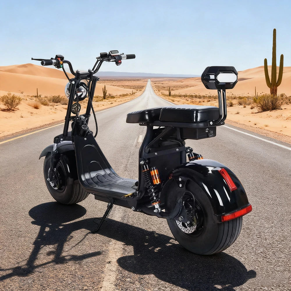 AKEZ Harley Electric Bike 60V 1500/2000W Brushless Motor, Dual Lithium Batteries, 8-inch Vacuum Tyres Hydraulic & Air Suspension Cruise at 25km/h ¨C Unlock More Power (Details Inside)*