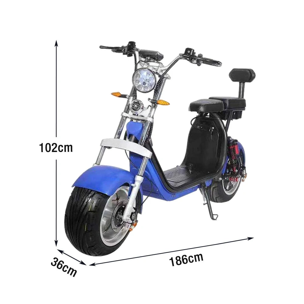 AKEZ Harley Electric Bike 60V20A, 3000W Brushless Motor, Removable Lithium Battery, 12-inch Tyres, Dual Suspension Cruise at 25km/h - Unlock More Power (Details Inside)*