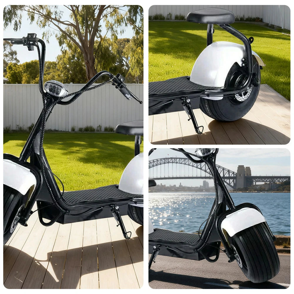 AKEZ Harley Electric Bike 60V 1500W/2000W Brushless Motor, Lithium Battery, 8-inch Vacuum Tyres, Molded Footboard, Hydraulic Brake Cruise at 25km/h ¨C Unlock More Power (Details Inside)*
