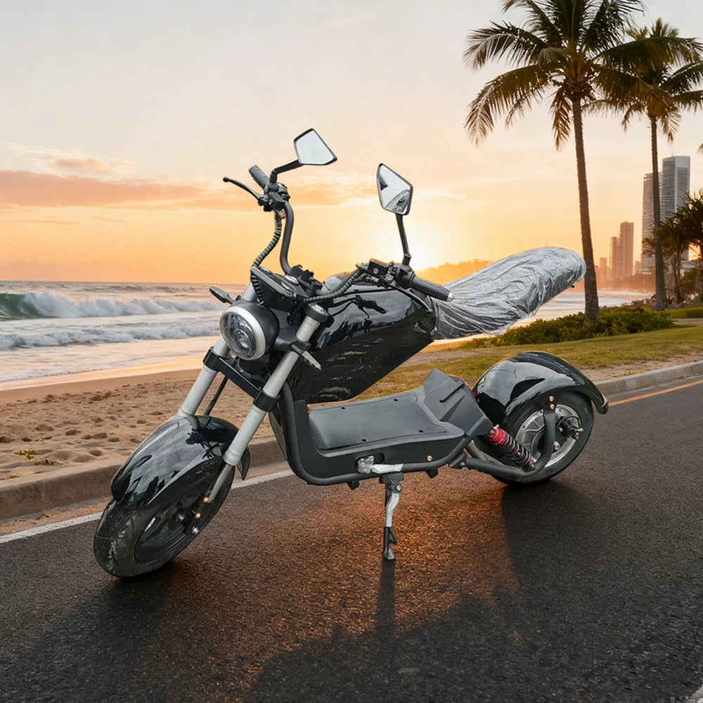 AKEZ Harley Harley Electric Bike 60V 1500W/2000W Brushless Motor, Lithium Battery, Dual Suspension, 10-inch Tyres Cruise at 25km/h – Unlock More Power (Details Inside)*